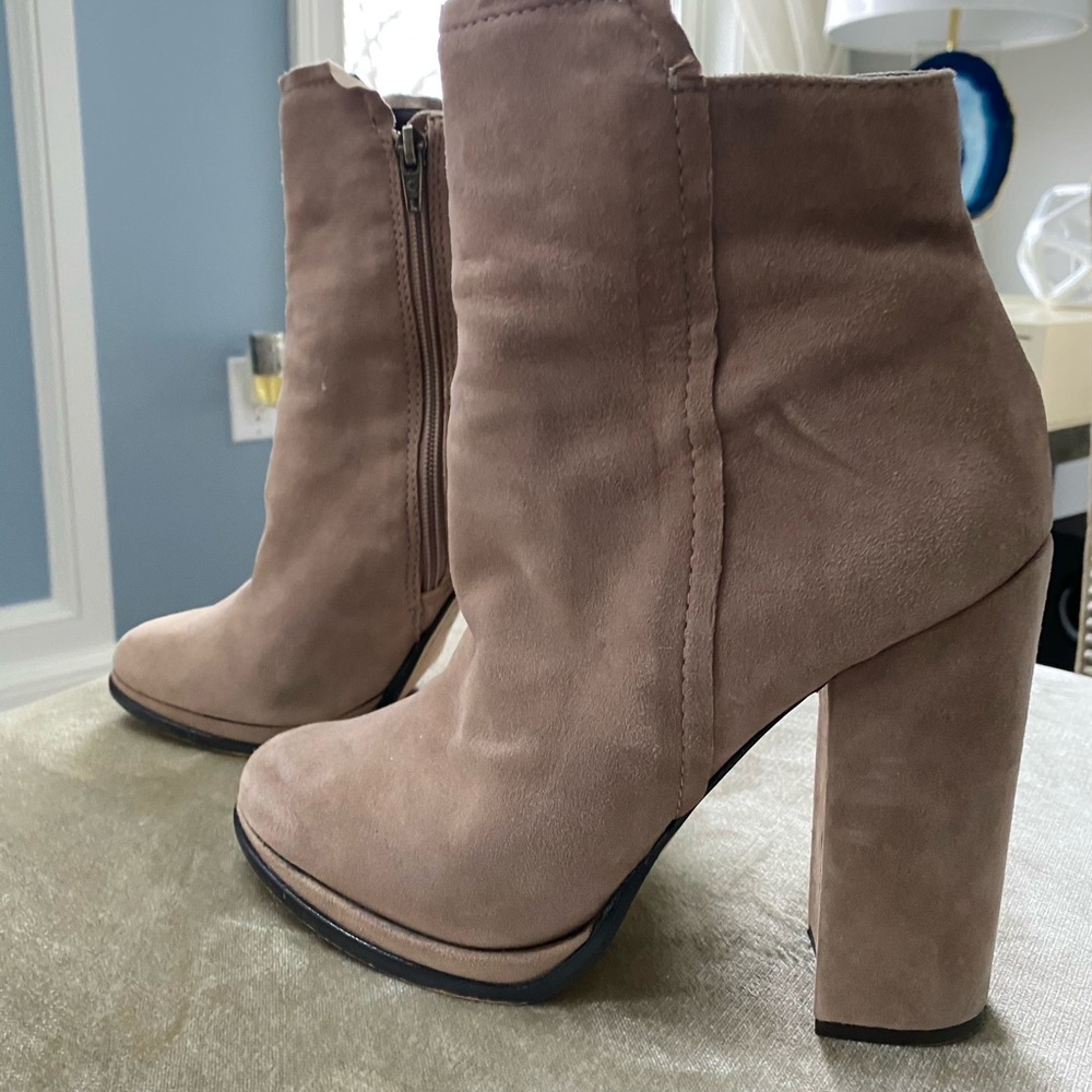 Booties with chunky heal. Super comfortable